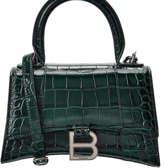 ISO/PLEASE DON'T PURCHASE <3 Balenciaga Hourglass XS Green Croc Silver Hardware - Picture 1 of 2